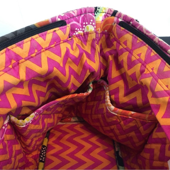 Vera Bradley Ziggy Zinnia Medium Chevron Crescent Tote Bag - Picture 12 of 14